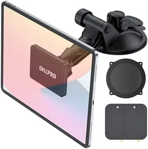 Magnetic Car Tablet Mount, Car Universal Dashboard Windshield Strength Suction Cup Car Phone Mount Holder with 360 Degree Rotating Super Strong Magnet TPU Suction Viscosity, for 4"- 10" Phones &Mounts