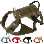 Escape Proof Dog Harness .No-Pull Adjustable Reflective Vest Harness with Handle Leash Attachments for Outdoor Training Walking