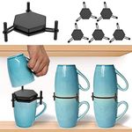 6Pcs Coffee Mug Holder, Stackable Coffee Cup Organizer Adjustable Drinkware Stacker Organizer Kitchen Cup Storage Organizer Save Space Kitchen Cabinet Shelf Organizer for Tea Cup and Coffee Mugs