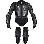 Adult Motorcycle Protective Jacket and Knee Pads, Back Spine Chest Protector, Full Body Armor for Motocross Dirt Bike Gear (as1, Alpha, x_l, Regular, Regular)