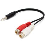 3.5mm stereo jack to 2 RCA Phono Sockets length 20cm