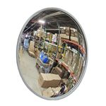 18” Acrylic Outdoor Convex Mirror with Plastic Back, Round Outdoor Security Mirror for The Garage Blind Spot, Store Safety, Warehouse Side View, and More, Circular Wall Mirror for Personal or Office