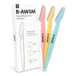 B-AWSM Reusable Face Razor for Women Facial Hair- Pack of 3 Razors | Instant & Painless Hair Removal | For Eyebrows, Upper Lip, Forehead, Chin and Sideburns | Dermaplaning Tool -Multicolor