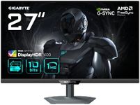 Gigabyte G27U 27” 4K UHD Gaming Monitor - Dual Mode (4K 160Hz or FHD 320Hz), 3840 x 2160, 1ms, 350 cd/m², FreeSync Premium, DisplayHDR400, HDMI 2.1, Displayport 1.4