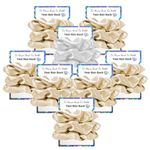 Penubuy 8 Packs/24Pcs Bridesmaid Scrunchies Set, Elastics Satin Hair Scrunchies for Bridesmaid Gifts, Bridal Shower, Wedding Favors Souvenirs (Champagne &White)