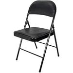 BQKOZFIN Folding Chairs with Padded Seats, Portable Easy Storage Foldable Chair, Indoor Comfortable Metal Chairs for Events Office Wedding Party, 330lbs Capacity (Black X1)