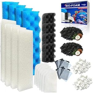aquavico 38-Pack Filter Media Kit for Fluval 406/407 Canister Filters- Compatible with Fluval 406/407 Filters | 2-Set Maintenance Bundle Includes Bio Foam, Activated Carbon, Ceramic Rings & Mesh Bags