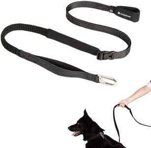 BuddyArmor Hands Free Dog Leash Adjustable Versatile Crossbody Waist Dog Leash Reflective Comfortable Padded Handles Shock Absorbing Walking Lead for Small Medium Large Dogs (Super Reflect-Black, M)