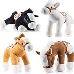 Prextex Plush Farm House with Soft and Cuddly 5" Plush Horses, Farm Boy, and Farm House Barn House Carry Along Case