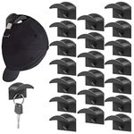 20 Pack Hat Hooks for Baseball Caps, Adhesive Hat Racks for Wall No Drilling Hat Hangers Strong Hat Holder Organizer for Door, Closet, Baseball Caps Display(Black)