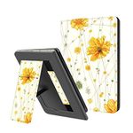 Ayotu Folding Case for All-New Kindle 10th Gen 2019 Release,with Auto Wake/Sleep , Lightweight Leather Hands-Free Stand Cover with Hand Strap (Not Fit Kindle Paperwhite), Yellow Flowers