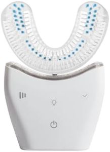 autobrush U Shaped Electric Toothbrush, ADA Accepted, Sonic Pro with Unique 360° Nylon Bristles, 3 Cleaning Modes, Ultrasonic, LED Lights, Rechargeable, Waterproof (Adult Standard, White)