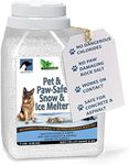 JUST FOR PETS Snow & Ice Melter Safe for Pets & Paws Contains No Toxic Chlorides or Painful to The Paw Rock Salt, Safe for Dogs & Cats. Fast Acting and Works On Contact 9 lb. Shaker Jug