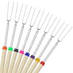 COVVY BBQ Marshmallow Roasting Stick Set of 8 Telescoping Extendable Rotating Smores Skewers & Hot Dog Fork 32-Inch Kids Camping Campfire Fire Pit Accessories, 8-Piece (Not bamboo skewers)