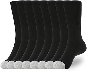 WANDER Women's Athletic Crew Socks 8 Pairs Cushion Running Sport Wicking Cotton Socks for Women 7-10/10-14(Shoe Size :7-10, 8 Pairs Black)