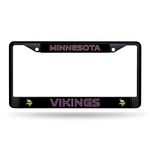 Rico Industries NFL Minnesota Vikings Black Black Chrome Frame 12" x 6" Car/Truck Auto Accessory