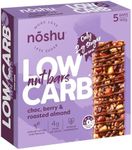 Noshu Low Carb Choc Berry & Roasted Almond Nut Bars – 5 Pack (160g)