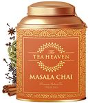 The Tea Heaven|Tea Gift-Masala Chai Whole Leaf Tea, Chai,Leaf 150 Gm 50 Cups|Ginger Cardamom Cinnamon Cloves Star Anise Black Pepper(Gold Moisture Proof Container)