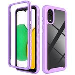 SEEKOO Clear Case for Samsung Galaxy A03 Core, Military Grade Full Body Rugged Armor Case Cover, Heavy Duty Dropproof Shockproof Case - Light purple