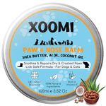 XOOMI Paw & Nose Balm for Dogs & Cats 100ml, Natural Vegan Paw Wax with Shea Butter, Aloe, Coconut & Beeswax, Lick Safe, Cruelty-Free Dog Paw Balm for Cracked Pads & Dry Noses, UK Brand