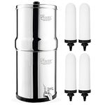 RAMA Gravity Water Filter, 16 Litre Storage (32 Litre Total Capacity) 304 High Grade Stainless Steel Water Purifier for Home, 10 Year Manufacturer Warranty with 4 Spirit Candle and Stainless Steel Tap