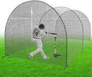 20&30FT Baseball Batting Cages with Frame and Net for Backyard, Baseball Training Equipment Netting with PE Net, Softball Baseball Nets for Batting| Hitting and Pitching Practice