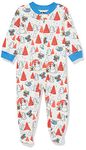 Amazon Essentials Disney | Marvel | Star Wars | Princess Unisex Babies' Cotton Footed Sleep and Play, Star Wars Mando Winter - Sleep & Play, 3-6 Months