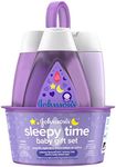 Johnson's Sleepy Time Bedtime Baby Gift Set with Relaxing NaturalCalm Aromas, Bedtime Baby Bath Shampoo, Wash & Lotion Essentials, Hypoallergenic & Paraben-Free, 4 Items