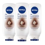 NIVEA Cocoa Butter In Shower Lotion, Body Lotion for Dry Skin, 13.5 Fl Oz (Pack of 3)