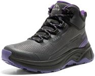 NORTIV 8 Women's Lightweight Hiking Boots Waterproof Trekking for Outdoor,Size 7,Black/Purple,SNHB241W