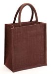 H&B Jute Lunch Everyday Tote Bag Jute Bag For Lunch, Bags For Men, Bags For Girls, Travel Bag, Bag For Women, Jute Handbags For Girls Zip, Bottle Holder Solid Colors (Brown)