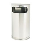 Rubbermaid Commercial Products Half Round Flat Top Bin 34 Litre Stainless Steel FGSO8SSSPL