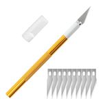 Craft Precision Hobby Knife Set Includes with 1 Exacto Knives for Adults UK 10pcs Blades Replacement Crafting Precision Knife for DIY Wallpaper Art Paper Cutting Model Making Scrapbooking Stencil