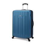 Swiss Gear Chrome Large Checked Luggage - Hardside Expandable Spinner Luggage 28-Inch., Blue