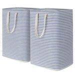 Lifewit 2 Pack 75L Collapsible Washing Laundry Basket Hamper, Dirty Clothes Basket Laundry Bin With Extended Handles For Storage Clothes Toys In Bedroom Bathroom, Blue