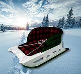 Snow Sled for Toddler, with Pad and Seatbelt, Premium Quality Product. Made in Canada Green