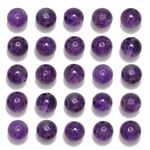 NCB 200pcs 6mm Amethyst Loose Beads for Jewelry Making, Natural Semi Precious Beads Round Smooth Gemstones Spacer Beads Charms for Necklaces Bracelets (Amethyst, 6mm 200Beads)