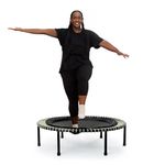 bellicon Mini Trampoline 39'' (Beige) | Bungee Suspension up to 260 lbs | Indoor Fitness Rebounder for Adults | Screw-in Legs