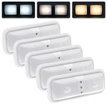 Miady RV Lights Interior 1800 LM, 12V Volt Led Light 3 Color Temperature and 5 Levels of Brightness, Super Bright 120 LEDs Dome Light Fixture for RV/Trailer/Boat (Warm Natural Cool White) 5 Pack