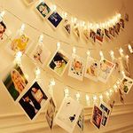 Fairy Lights Photo Clips Photo Wall Transparent Clips 1 m 10 LEDs 2 Modes Battery Operated Waterproof Photos Pictures Decoration for Living Room Parties Warm White