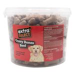 Extra Select Gravy Bones Beef Flavoured Dog Treat Biscuits in a 1ltr Bucket (approx 110 biscuits)