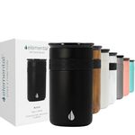 Elemental Artisan Insulated Tumbler, Triple Wall Coffee Travel Mug, Reusable Stainless Steel Coffee Tumbler with Ceramic Lid, Thermal Coffee Cups for Hot (6 Hrs) & Cold (18 Hrs), 12oz - Matte Black