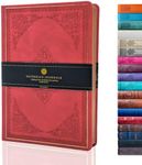 VICTORIA'S JOURNALS Leatherette Vintage Journal Notebook Hard Cover Lined Old Looking Travel Diary Red, 5.7'' x 8.1''