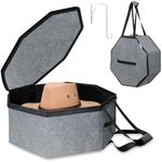 FELITH Collapsible Hat Box for Travel Closet Storage – Portable Cowboy Cap Organizer Case with Handles, Unisex Design for Women/Men, Large Durable Hat Carrier Bag (Grey)