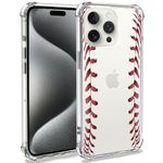 AOWULA Clear Case Compatible for iPhone 15 Pro Max, Baseball Stitches Pattern for Women Men Non-Fading Soft & Flexible TPU Bumper Shockproof Slim TPU Cases for iPhone 15 Pro Max 6.7in