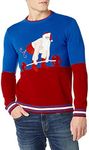 Blizzard Bay Men's Deadlift Santa Ugly Christmas Sweater, Blue/Red, XX-Large