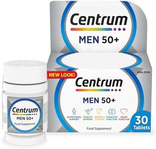 Centrum Men 50+ Multivitamin Tablets for Men, 30 Tablets, Vitamins with 23 Essential Nutrients, including Vitamin C, D and Zinc (Packaging and Tablet colour may vary slightly)