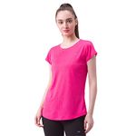 berge' Ladies Polyester Dry Fit Textured Western Shirts & Tshirts For Women, Quick Drying & Breathable Fabric, Gym Wear Tees & Workout Tops|Half Sleeve Slim Fit T-Shirt|Running Tshirts, 2XL