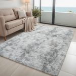 Rugs 4'x6' Soft Fluffy Carpet for Bedrooms Living Room, Boys Room Girls Room Play Room Modern Home Decor Non-Slip Area Rug Grey