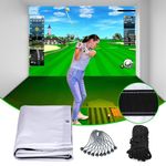 Wiseek Golf Impact Screen,Thicker Golf Simulator Impact Screen with Probe and Snap Hooks,Easy to Install Golf Simulator Screen for Golf Training Indoor/Outdoor with Grommet Holes,7 Sizes for Choice